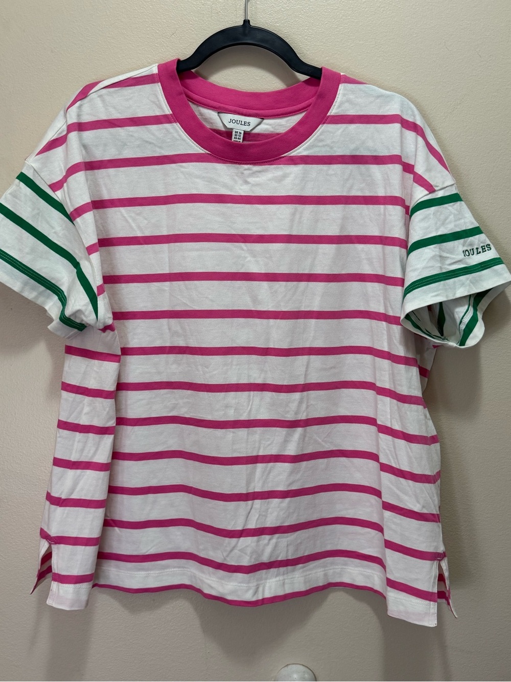 Joules Ellie Pink Multi Short Sleeve Jersey Top